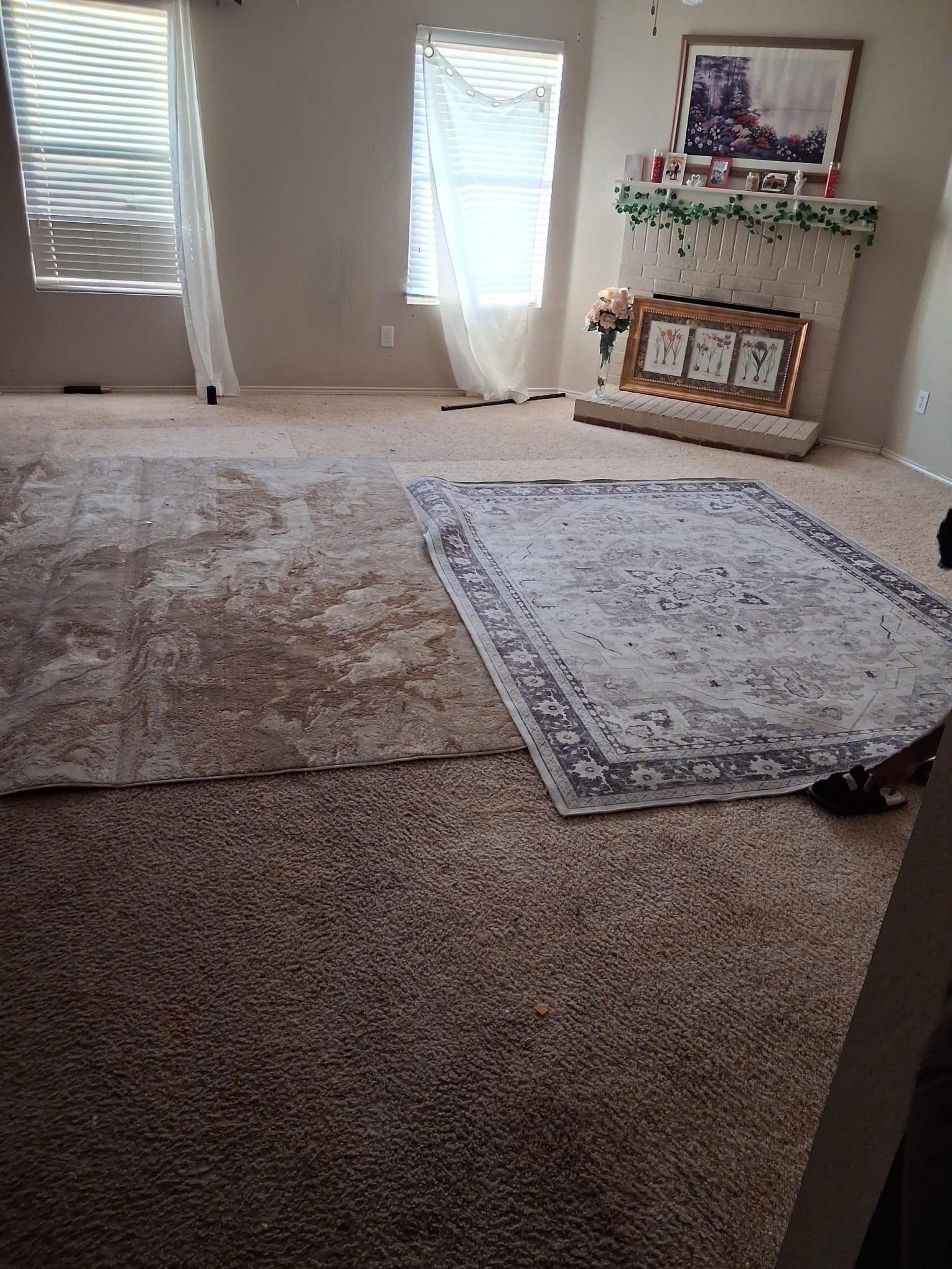 Cleared living room after removal